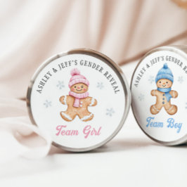Team Girl Gingerbread Gender Reveal Party Ronde Sticker