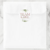 Team Girl Greenery Bloemen Geslacht Onthullen Stem Ronde Sticker (Tas)
