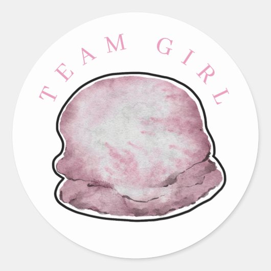 Team Girl Ice Cream Gender onthullen Ronde Sticker (Voorkant)