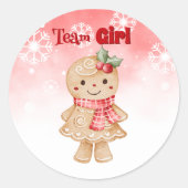 Team Girl: Kerst Geslacht Onthul Sticker (Voorkant)