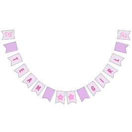 Team Girl Lila Paars met sterren Vlaggetjes