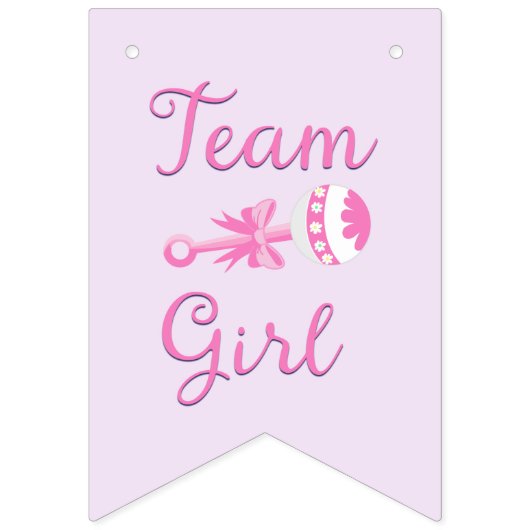 Team Girl Lila Paars met sterren Vlaggetjes (Eerste vlag)