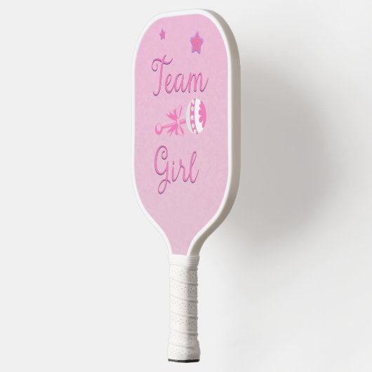 Team Girl met Baby Rattle Gender onthulling Pickleball Paddle (Links)
