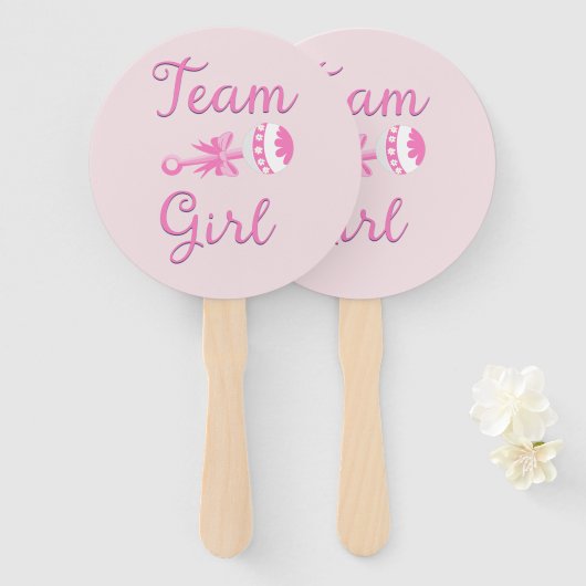 Team Girl met Rattle Handwaaier (Voorkant en achterkant)