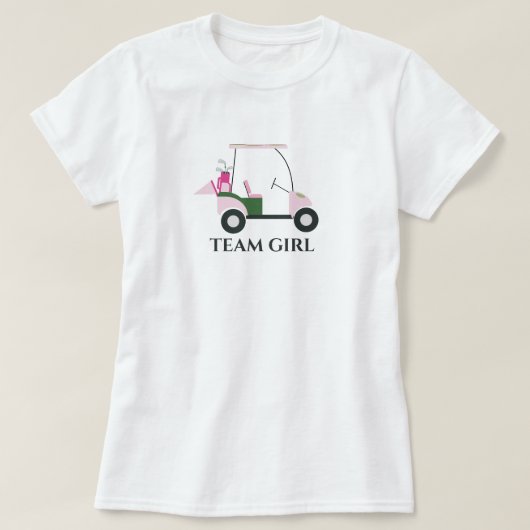 Team Girl Modern Golf Baby Gender Reveal Par-t-shi T-shirt (Design voorkant)