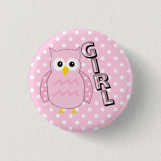 Team Girl Owl Baby shower Game Ronde Button 3,2 Cm (Voorkant)
