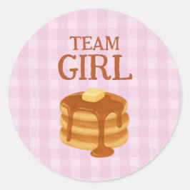 Team Girl Pancake Brunch Theme Gender Reveal Ronde Sticker