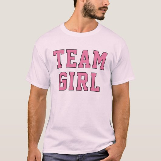 Team Girl Pink Baby Gender Fee T-shirt (Voorkant)