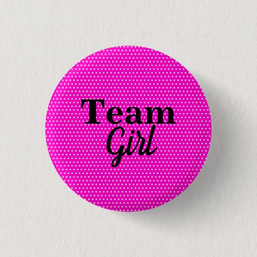 Team Girl Pink Baby shower Button (Voorkant)
