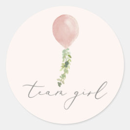 Team Girl Pink-ballon Ronde Sticker