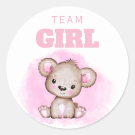 Team Girl Pink Beer Gender onthulling Ronde Sticker