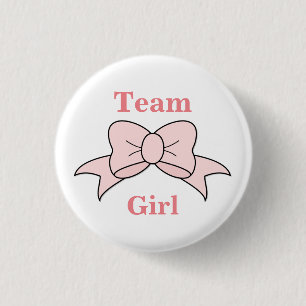 Team Girl Pink Bow Gender onthullen Ronde Button 3,2 Cm
