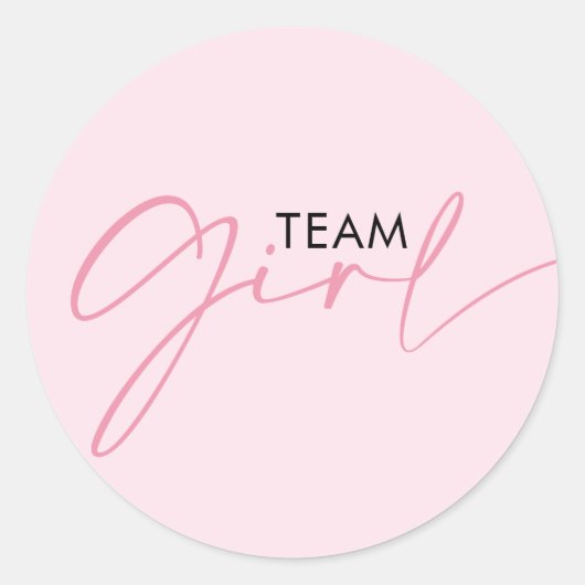 Team Girl Pink Gender Reveal Stemmen Ronde Sticker (Voorkant)