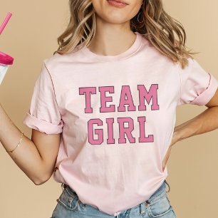 Team Girl Pink Varsity Geslacht Reveal Dames T-shirt