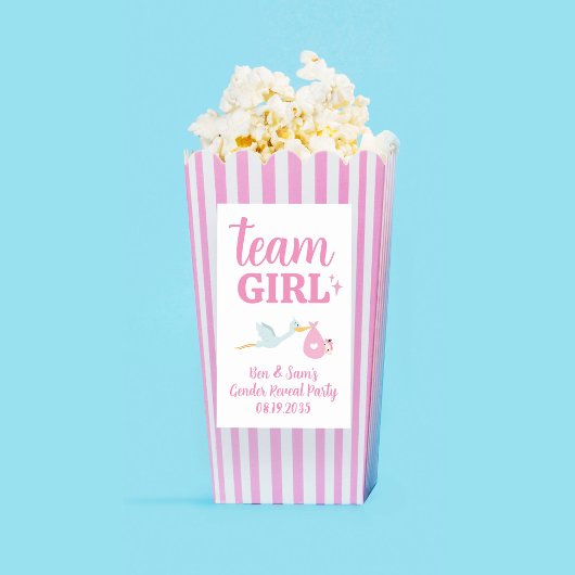 Team Girl Roze Geslacht Reveal Feestje Aangepaste  Rechthoekige Sticker