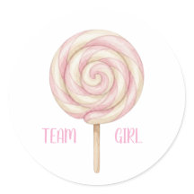 Team Girl Roze Lollypop Geslacht Reveal Stemsticke