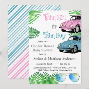 Team Girl Team Boy Car Gender onthullen Baby showe