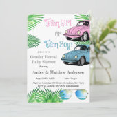 Team Girl Team Boy Car Gender onthullen Baby showe (Staand voorkant)