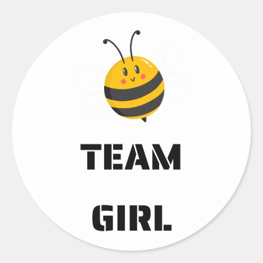 Team Girl Vote gender reveal party Ronde Sticker (Voorkant)