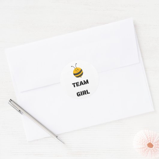 Team Girl Vote gender reveal party Ronde Sticker (Envelop)