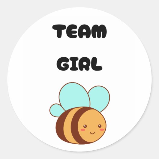 Team Girl Vote gender reveal party Ronde Sticker (Voorkant)