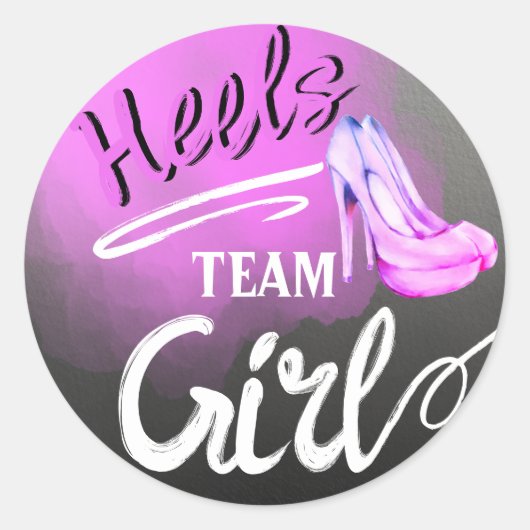 Team Girl Wheels of Heels gender onthullen sticker (Voorkant)