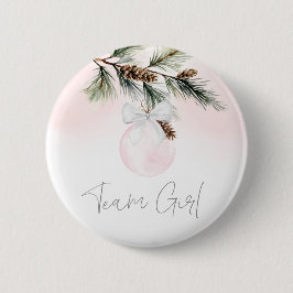 Team Girl Winter Gender Reveal Ronde Button 5,7 Cm