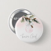 Team Girl Winter Gender Reveal Ronde Button 5,7 Cm (Voorkant /achterkant)