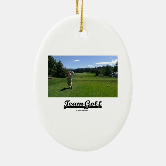 Team Golf (Golfer op Golfcursus) Keramisch Ornament (Achterkant)