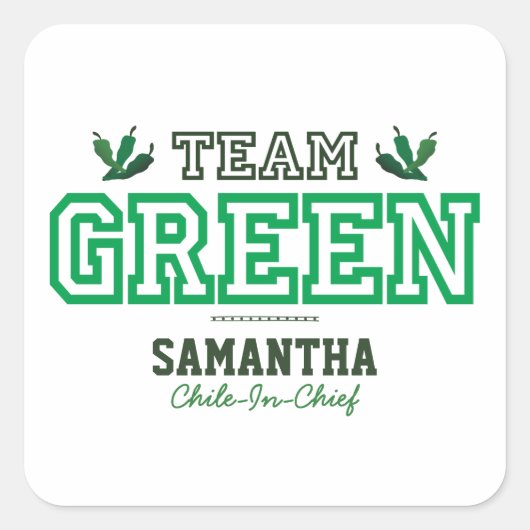 TEAM GREEN Member Vierkante Sticker (Voorkant)