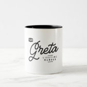 Team Greta Lifetime Lid Gepersonaliseerde Naam Tweekleurige Koffiemok (Center)
