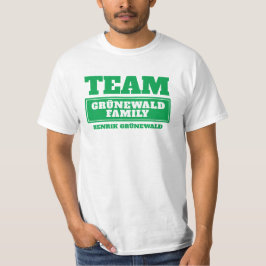 Team groen gepersonaliseerd familie of groep T-shi T-shirt