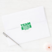 Team groen gepersonaliseerde familie of team stick ronde sticker (Envelop)