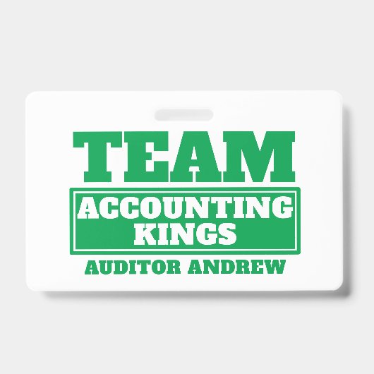 Team groen gepersonaliseerde naam team building ba badge (Voorkant)