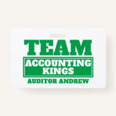 Team groen gepersonaliseerde naam team building ba badge (Voorkant)