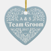Team Groom aangepaste monogrammen en date ornament (Voorkant)