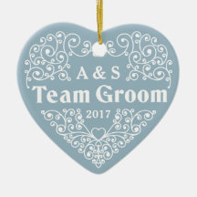 Team Groom aangepaste monogrammen en date ornament