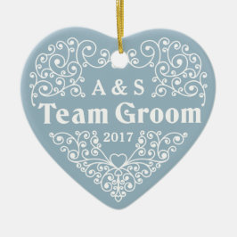 Team Groom aangepaste monogrammen en date ornament