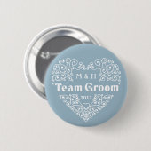 Team Groom aangepaste monogrammen en jaarlijkse tr Ronde Button 5,7 Cm (Voorkant /achterkant)