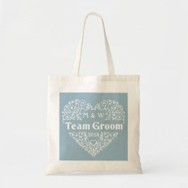 Team Groom aangepaste monogrammen en jaarprogramma Tote Bag