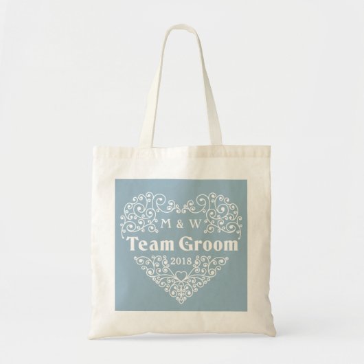 Team Groom aangepaste monogrammen en jaarprogramma Tote Bag (Voorkant)