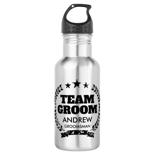 Team Groom bachelor party gift groomsmen Waterfles (Voorkant)