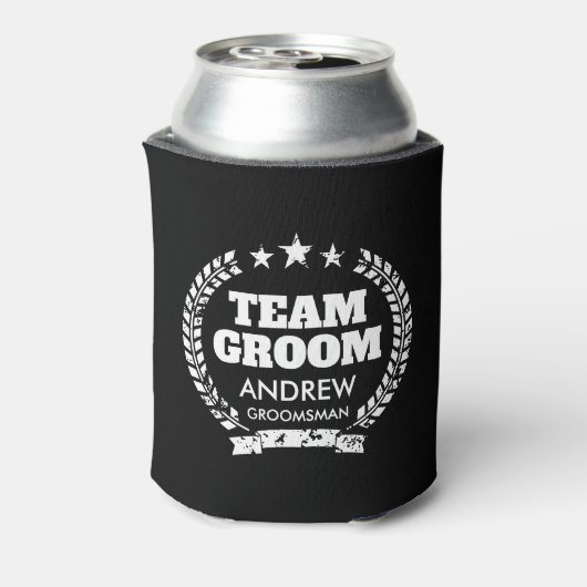 Team Groom bachelor party koelbox groomsmen Blikjeskoeler (Blikje Achterkant)
