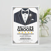 Team Groom Bachelor Party Uitnodiging (Staand voorkant)