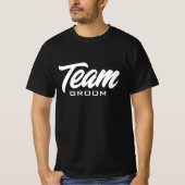 Team Groom Black and White trouwparty game T-shirt (Voorkant)