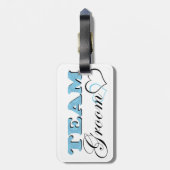 Team Groom - Bleek blauw Bagagelabel (Achterkant verticaal)
