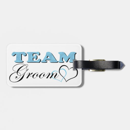 Team Groom - Bleek blauw Bagagelabel (Achterkant horizontaal)