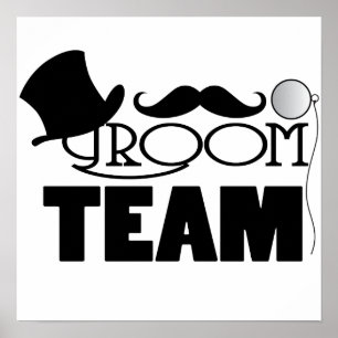 Team Groom - Bovenste hoed, monocle Poster