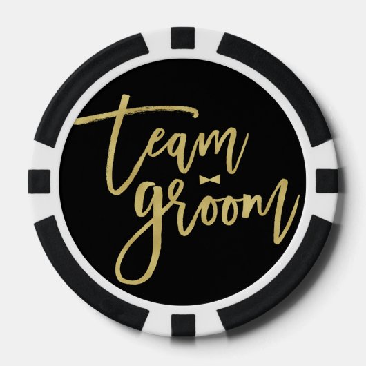 Team Groom Bow Stropdas Bachelor Party Poker Chips (Voorkant)