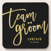 Team Groom Bow Stropdas Bachelor Party Weddenschap Drankjes Onderzetter (Voorkant)